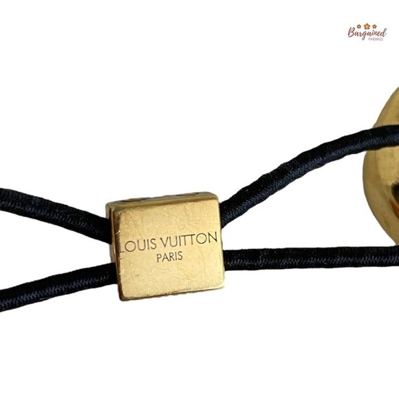 Authentic Louis Vuitton Monogram Gold Metal Elastic Hair Tie M65351 - Picture 6 of 8